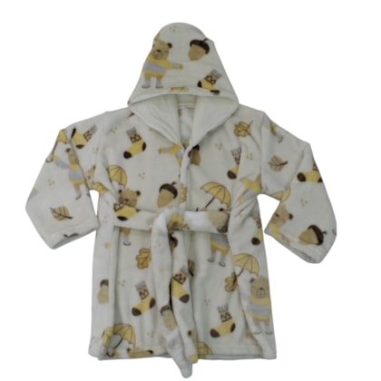 Roupão Microfibra Estampa Sortida com Capuz 543794 - Baby Nice - Minasrey